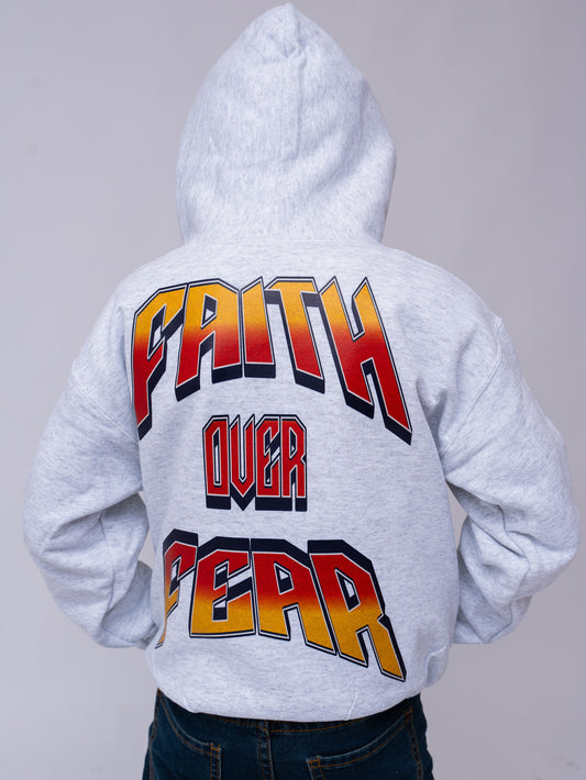 KIDS Grey Faith Over Fear Hoodie
